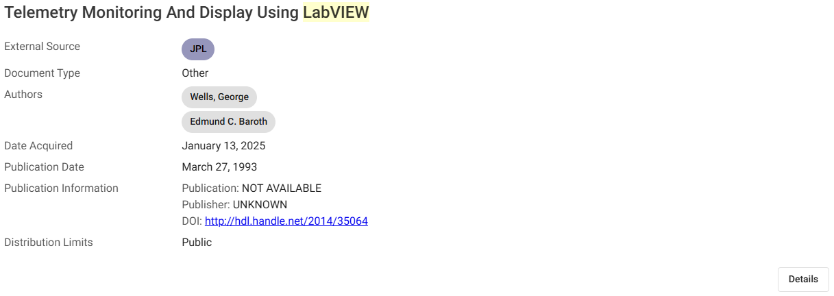 Telemetry Monitoring and Display Using LabVIEW: NASA's Advanced Solution for Precision and Control