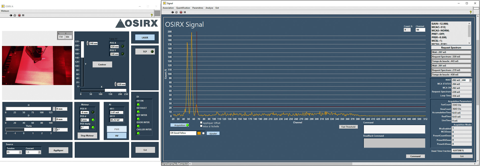 OSIRX LabVIEW control and measurement interface