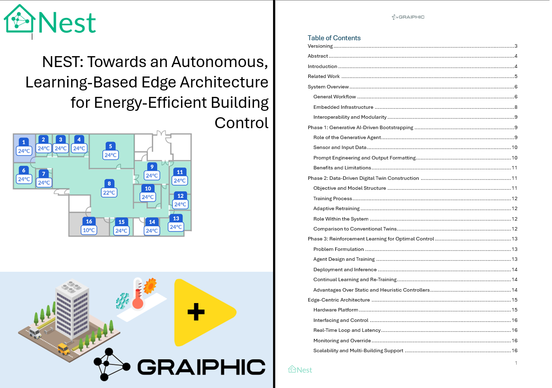 NEST whitepaper cover and table of contents published in the Graiphic repository
