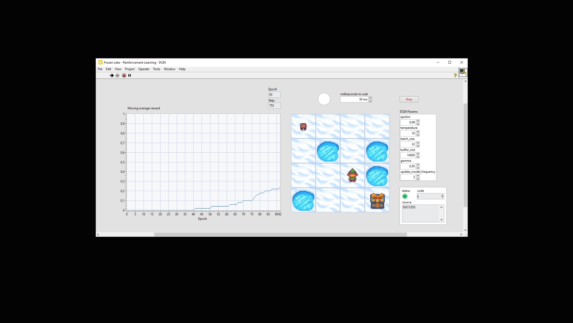 Reinforcement learning on LabVIEW